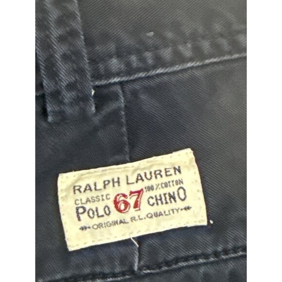 Ralph Lauren Polo 67 Navy Cargo Shorts Mens 100% Cotton Classic Fit Chino Style - Picture 4 of 8